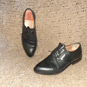 A.S. 98 Oxfords-Black Leather Lace Up-Pointed Toe-Size 37-Excellent